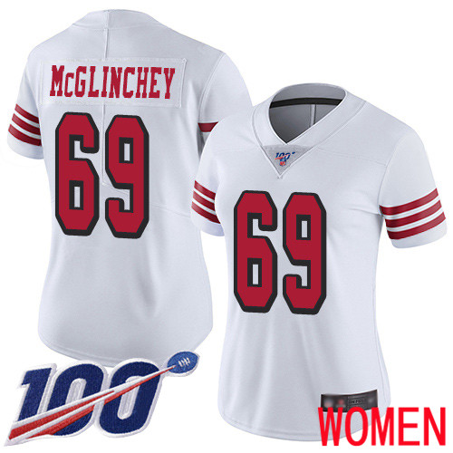San Francisco 49ers Limited White Women Mike McGlinchey NFL Jersey #69 100th Season Vapor Untouchable